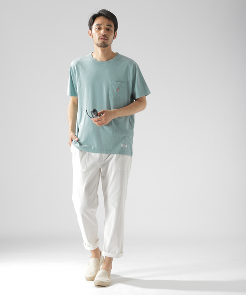 BAYFLOW（ベイフロー）の「スノーウォッシュポケット刺繍S/S TEE（Tシャツ/カットソー・メンズ・ネイビー/ライトグリーン/ホワイト/イエロー・MEDIUM/SMALL/LARGE）」の7枚目の写真