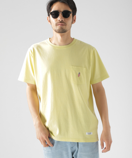 BAYFLOW（ベイフロー）の「スノーウォッシュポケット刺繍S/S TEE（Tシャツ/カットソー・メンズ・ネイビー/ライトグリーン/ホワイト/イエロー・MEDIUM/SMALL/LARGE）」の14枚目の写真