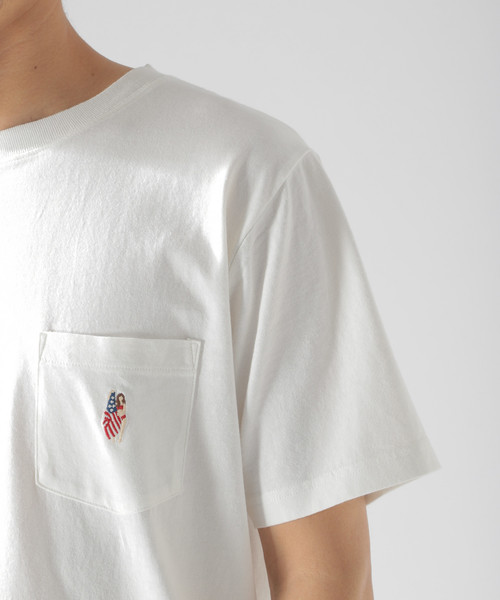 BAYFLOW（ベイフロー）の「スノーウォッシュポケット刺繍S/S TEE（Tシャツ/カットソー・メンズ・ネイビー/ライトグリーン/ホワイト/イエロー・MEDIUM/SMALL/LARGE）」の19枚目の写真