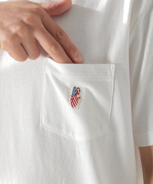 BAYFLOW（ベイフロー）の「スノーウォッシュポケット刺繍S/S TEE（Tシャツ/カットソー・メンズ・ネイビー/ライトグリーン/ホワイト/イエロー・MEDIUM/SMALL/LARGE）」の20枚目の写真