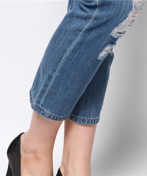 DISCOAT（ディスコート）の「【Discoat】クラッシュデニムテーパードパンツ（デニムパンツ・レディース・ブルー・MEDIUM/LARGE）」の6枚目の写真