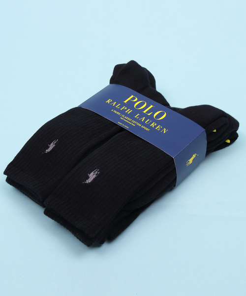 POLO RALPH LAUREN(ポロ ラルフ ローレン)の「POLO RALPH LAUREN 6PACKS CREW SOCKS(ソックス/靴下・メンズ・ホワイト/ブラック・FREE)」の4枚目の写真
