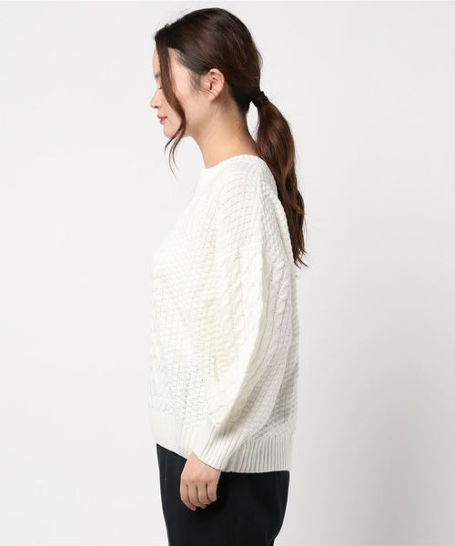fifth(フィフス)の「フロントカットケーブルニットプルオーバー(ニット/セーター・レディース・ホワイト・MEDIUM)」の8枚目の写真