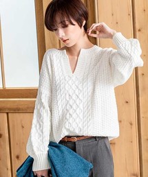 fifth | フロントカットケーブルニットプルオーバー(ニット/セーター)