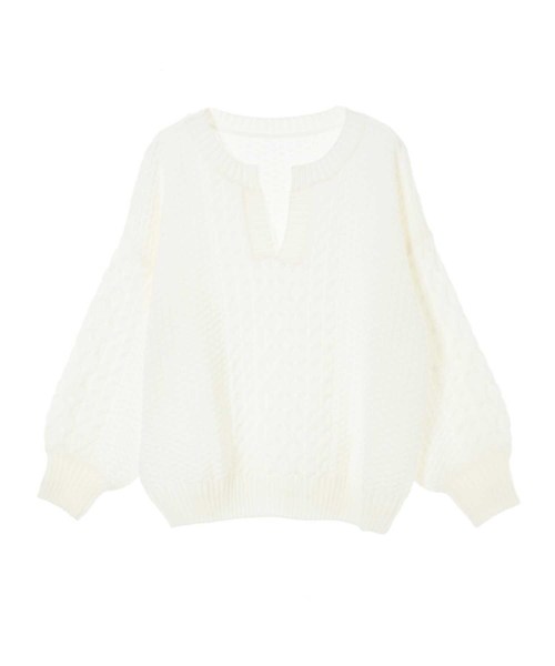 fifth(フィフス)の「フロントカットケーブルニットプルオーバー(ニット/セーター・レディース・ホワイト・MEDIUM)」の6枚目の写真