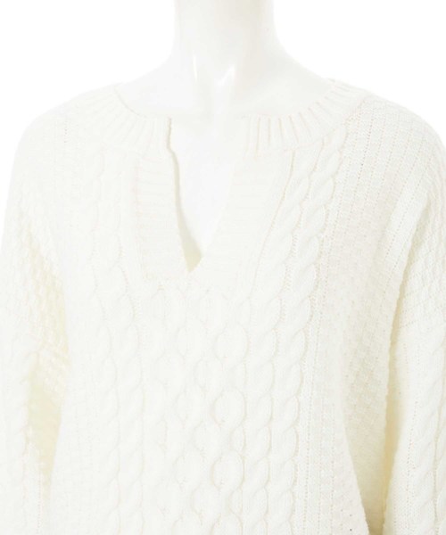 fifth(フィフス)の「フロントカットケーブルニットプルオーバー(ニット/セーター・レディース・ホワイト・MEDIUM)」の7枚目の写真