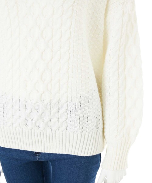 fifth(フィフス)の「フロントカットケーブルニットプルオーバー(ニット/セーター・レディース・ホワイト・MEDIUM)」の10枚目の写真