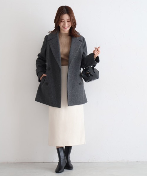 Pierrot(ピエロ)の「カットスエードタイトスカート ノーマル(スカート・レディース・ブラウン/アイボリー/ブルー系その他/ブラウン系その他/グレイッシュベージュ/ライトグレー/ラベンダー/イエロー/グリーン系その他/グレー系その他/ベージュ/アッシュ/パープル系その他/モカ/グレー・M/L)」の20枚目の写真