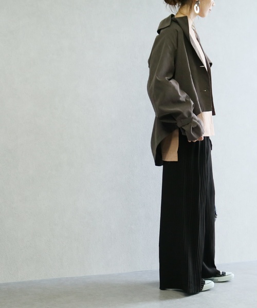 reca（レカ）の「プリーツワイドパンツ（その他パンツ・レディース・ブラック/グレイッシュベージュ/カーキ/ダークベージュ・M）」の2枚目の写真