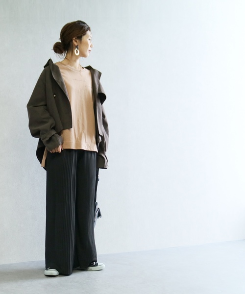 reca（レカ）の「プリーツワイドパンツ（その他パンツ・レディース・ブラック/グレイッシュベージュ/カーキ/ダークベージュ・M）」の8枚目の写真