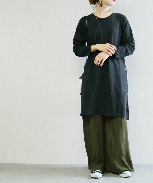 reca（レカ）の「プリーツワイドパンツ（その他パンツ・レディース・ブラック/グレイッシュベージュ/カーキ/ダークベージュ・M）」の16枚目の写真