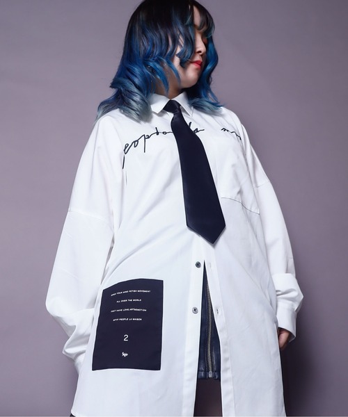 rovtski(ロフトスキー)の「【ビッグシルエット】BACKZIP SHIRT/ビッグシルエット バックジップシャツ(シャツ/ブラウス・レディース・ホワイト/ブラック/サックスブルー/ダークグリーン・FREE)」の2枚目の写真