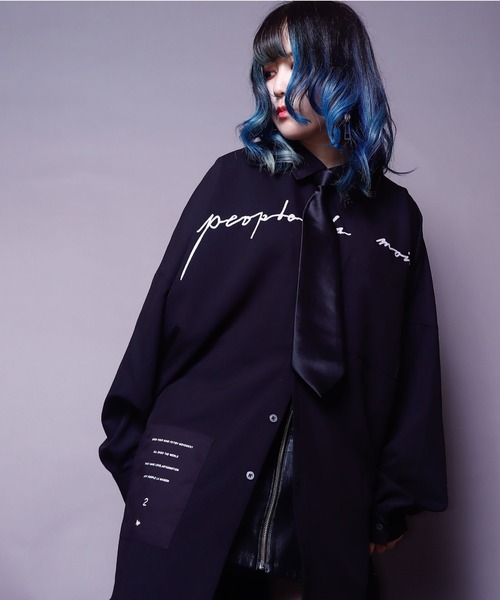 rovtski(ロフトスキー)の「【ビッグシルエット】BACKZIP SHIRT/ビッグシルエット バックジップシャツ(シャツ/ブラウス・レディース・ホワイト/ブラック/サックスブルー/ダークグリーン・FREE)」の1枚目の写真