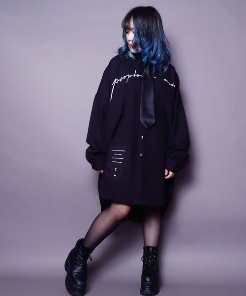 rovtski(ロフトスキー)の「【ビッグシルエット】BACKZIP SHIRT/ビッグシルエット バックジップシャツ(シャツ/ブラウス・レディース・ホワイト/ブラック/サックスブルー/ダークグリーン・FREE)」の8枚目の写真