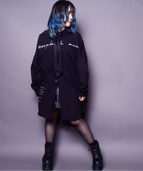 rovtski(ロフトスキー)の「【ビッグシルエット】BACKZIP SHIRT/ビッグシルエット バックジップシャツ(シャツ/ブラウス・レディース・ホワイト/ブラック/サックスブルー/ダークグリーン・FREE)」の9枚目の写真