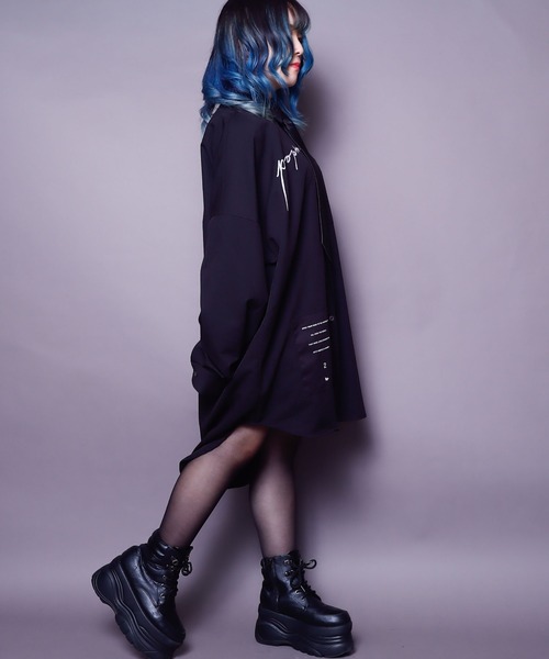 rovtski(ロフトスキー)の「【ビッグシルエット】BACKZIP SHIRT/ビッグシルエット バックジップシャツ(シャツ/ブラウス・レディース・ホワイト/ブラック/サックスブルー/ダークグリーン・FREE)」の10枚目の写真