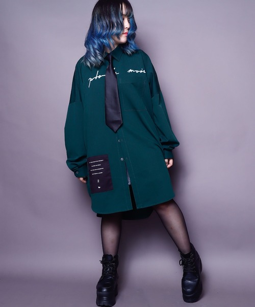 rovtski(ロフトスキー)の「【ビッグシルエット】BACKZIP SHIRT/ビッグシルエット バックジップシャツ(シャツ/ブラウス・レディース・ホワイト/ブラック/サックスブルー/ダークグリーン・FREE)」の19枚目の写真