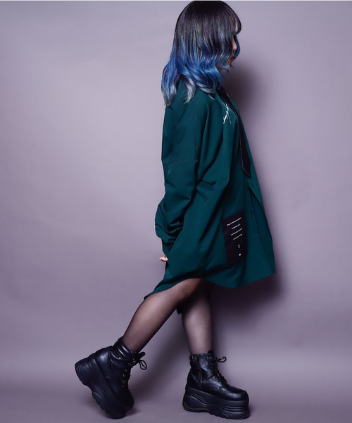 rovtski(ロフトスキー)の「【ビッグシルエット】BACKZIP SHIRT/ビッグシルエット バックジップシャツ(シャツ/ブラウス・レディース・ホワイト/ブラック/サックスブルー/ダークグリーン・FREE)」の21枚目の写真