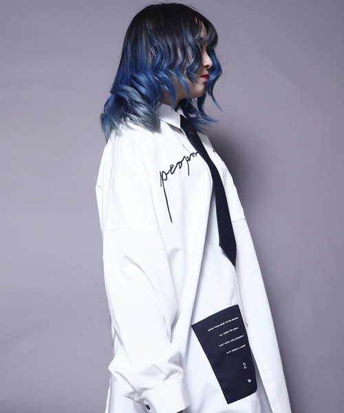 rovtski(ロフトスキー)の「【ビッグシルエット】BACKZIP SHIRT/ビッグシルエット バックジップシャツ(シャツ/ブラウス・レディース・ホワイト/ブラック/サックスブルー/ダークグリーン・FREE)」の5枚目の写真