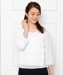 SHOO・LA・RUE | 【S-4L/洗濯機可/ジャージ裏地】ティアードブラウス(シャツ/ブラウス)