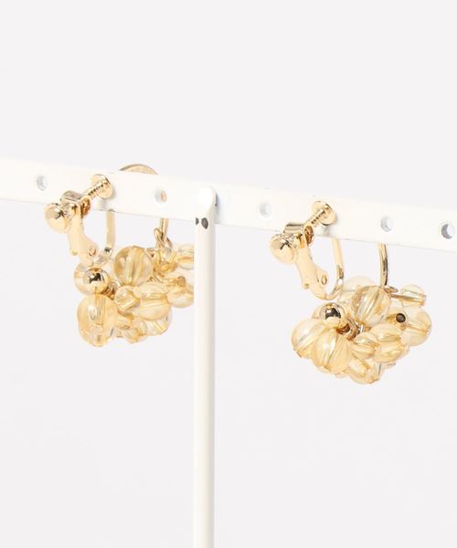 カヤ（カヤ）の「【カヤ】木の実クリアビーズイヤリング（イヤリング・レディース・ベージュ/パープル/レッド/ブルー/クリア・FREE）」の6枚目の写真