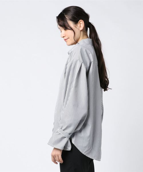 DING（ディング）の「DING/バルーン袖ストライプシャツ（シャツ/ブラウス・レディース・ブラック/ブルー・FREE）」の10枚目の写真