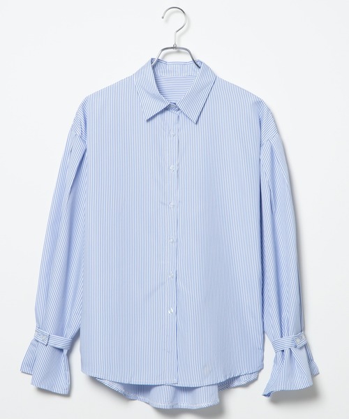 DING（ディング）の「DING/バルーン袖ストライプシャツ（シャツ/ブラウス・レディース・ブラック/ブルー・FREE）」の15枚目の写真