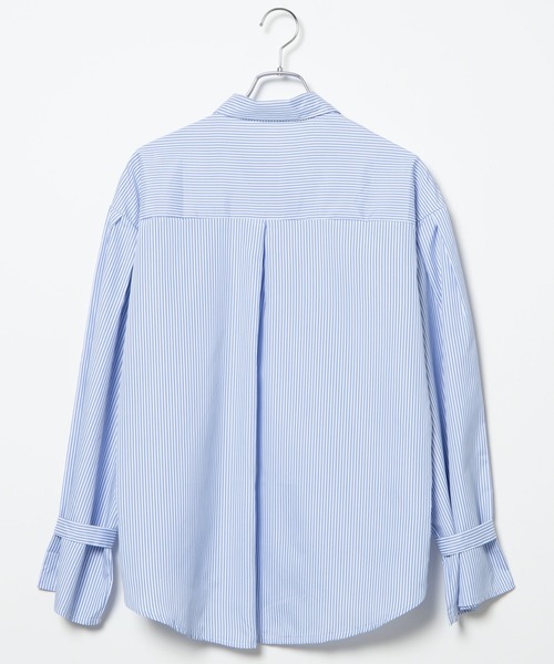 DING（ディング）の「DING/バルーン袖ストライプシャツ（シャツ/ブラウス・レディース・ブラック/ブルー・FREE）」の6枚目の写真