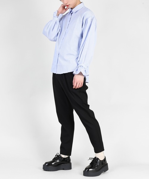 DING（ディング）の「DING/バルーン袖ストライプシャツ（シャツ/ブラウス・レディース・ブラック/ブルー・FREE）」の13枚目の写真