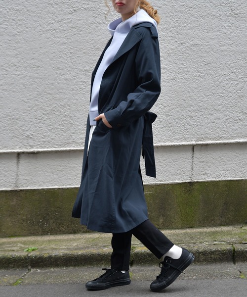 Ambre Neige(アンブルネージュ)の「ユルトレンチコート/トレンチコート/スプリングコート【WEB/EC限定商品】(トレンチコート・レディース・ベージュ/ネイビー・FREE)」の10枚目の写真