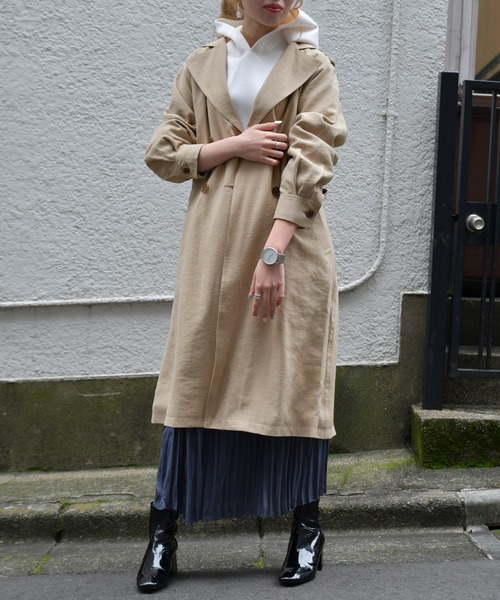 Ambre Neige(アンブルネージュ)の「ユルトレンチコート/トレンチコート/スプリングコート【WEB/EC限定商品】(トレンチコート・レディース・ベージュ/ネイビー・FREE)」の6枚目の写真