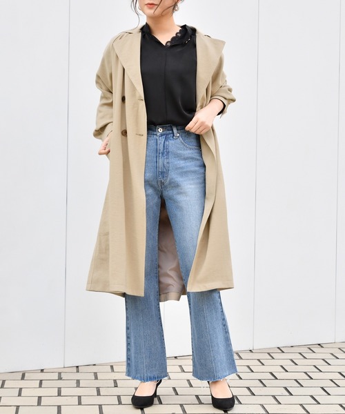 Ambre Neige(アンブルネージュ)の「ユルトレンチコート/トレンチコート/スプリングコート【WEB/EC限定商品】(トレンチコート・レディース・ベージュ/ネイビー・FREE)」の13枚目の写真