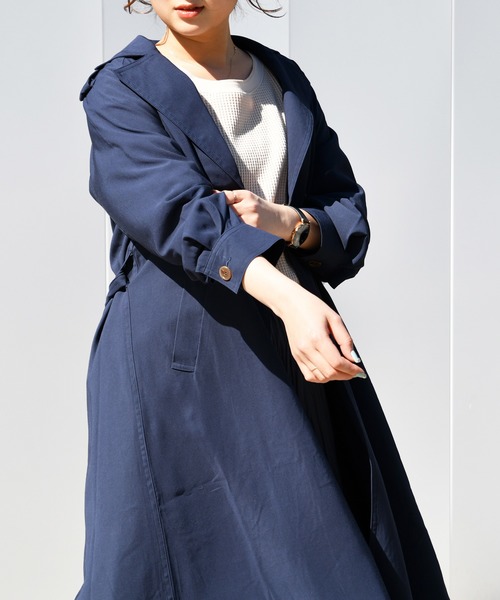 Ambre Neige(アンブルネージュ)の「ユルトレンチコート/トレンチコート/スプリングコート【WEB/EC限定商品】(トレンチコート・レディース・ベージュ/ネイビー・FREE)」の21枚目の写真