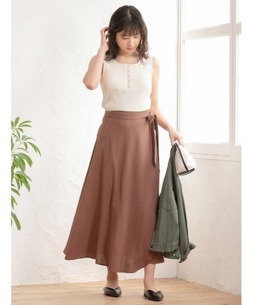 fifth（フィフス）の「ヘンリーネックカップ付きリブタンクトップ（キャミソール・レディース・ベージュ/アイボリー・MEDIUM）」の12枚目の写真