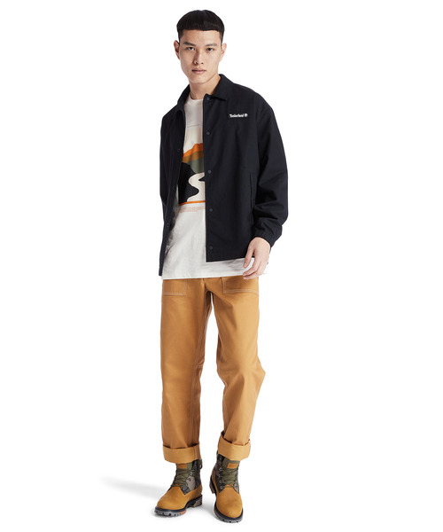 Timberland ティンバーランド ワーク コーチ ジャケット Mサイズ Timberland - ティンバーランド ツリーロゴ コーチジャケットの通販 by