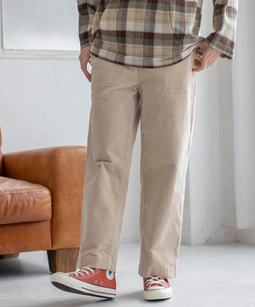 coen（コーエン）の「【WEB限定サイズ：XL】USAコットンコーデュロイセミワイドパンツ#（その他パンツ・レディース・ベージュ/ネイビー/ナチュラル/ブラック/ピンク/ケリー・X-LARGE/LARGE/SMALL/MEDIUM）」の4枚目の写真