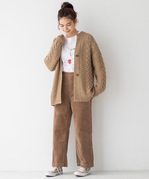 coen（コーエン）の「【WEB限定サイズ：XL】USAコットンコーデュロイセミワイドパンツ#（その他パンツ・レディース・ベージュ/ネイビー/ナチュラル/ブラック/ピンク/ケリー・X-LARGE/LARGE/SMALL/MEDIUM）」の9枚目の写真