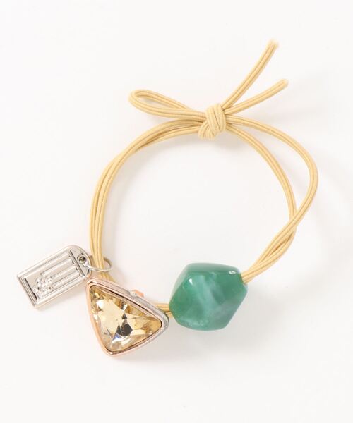 VIBGYOR Women（ヴィブジョー　ウィメン）の「【float】カラーストーン チャーム ヘアゴム（ヘアゴム・レディース・ブラック/ブラウン/グリーン/レッド/レッドパープル/グリーン系1・FREE）」の4枚目の写真