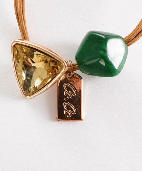 VIBGYOR Women（ヴィブジョー　ウィメン）の「【float】カラーストーン チャーム ヘアゴム（ヘアゴム・レディース・ブラック/ブラウン/グリーン/レッド/レッドパープル/グリーン系1・FREE）」の14枚目の写真