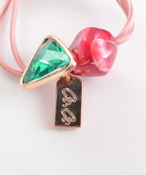 VIBGYOR Women（ヴィブジョー　ウィメン）の「【float】カラーストーン チャーム ヘアゴム（ヘアゴム・レディース・ブラック/ブラウン/グリーン/レッド/レッドパープル/グリーン系1・FREE）」の8枚目の写真