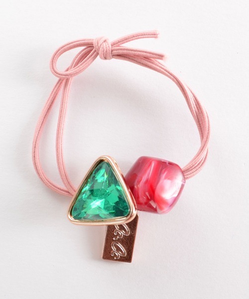 VIBGYOR Women（ヴィブジョー　ウィメン）の「【float】カラーストーン チャーム ヘアゴム（ヘアゴム・レディース・ブラック/ブラウン/グリーン/レッド/レッドパープル/グリーン系1・FREE）」の9枚目の写真