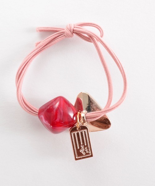 VIBGYOR Women（ヴィブジョー　ウィメン）の「【float】カラーストーン チャーム ヘアゴム（ヘアゴム・レディース・ブラック/ブラウン/グリーン/レッド/レッドパープル/グリーン系1・FREE）」の7枚目の写真