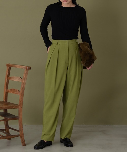 Aunt Marie's（アントマリーズ）の「ロングスリーブリブニット（ニット/セーター・レディース・アイボリー/ライトパープル/ブラック/グリーン・FREE）」の12枚目の写真