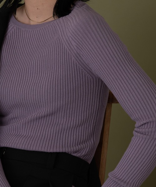 Aunt Marie's（アントマリーズ）の「ロングスリーブリブニット（ニット/セーター・レディース・アイボリー/ライトパープル/ブラック/グリーン・FREE）」の20枚目の写真