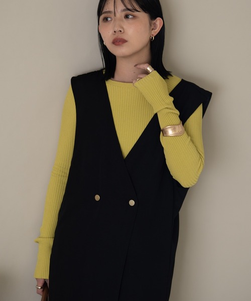 Aunt Marie's（アントマリーズ）の「ロングスリーブリブニット（ニット/セーター・レディース・アイボリー/ライトパープル/ブラック/グリーン・FREE）」の22枚目の写真