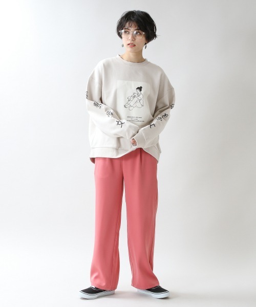 RAGEBLUE（レイジブルー）の「【OYUMI】コラボ裏毛スウェットクルー/930023（スウェット・レディース・オフホワイト/ライトベージュ/ライトブルー/パープル・FREE）」の6枚目の写真