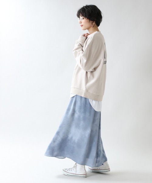RAGEBLUE（レイジブルー）の「【OYUMI】コラボ裏毛スウェットクルー/930023（スウェット・レディース・オフホワイト/ライトベージュ/ライトブルー/パープル・FREE）」の9枚目の写真