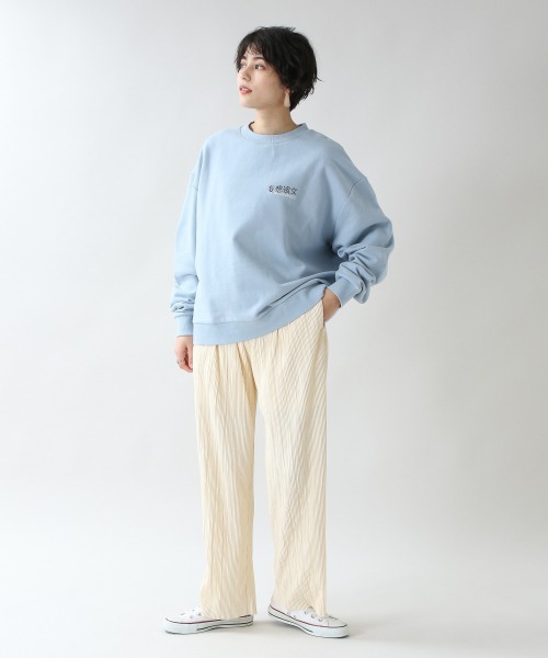 RAGEBLUE（レイジブルー）の「【OYUMI】コラボ裏毛スウェットクルー/930023（スウェット・レディース・オフホワイト/ライトベージュ/ライトブルー/パープル・FREE）」の10枚目の写真