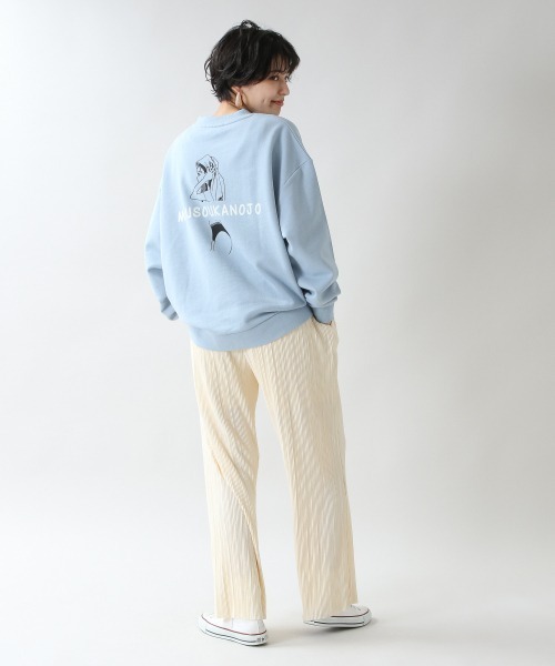 RAGEBLUE（レイジブルー）の「【OYUMI】コラボ裏毛スウェットクルー/930023（スウェット・レディース・オフホワイト/ライトベージュ/ライトブルー/パープル・FREE）」の11枚目の写真