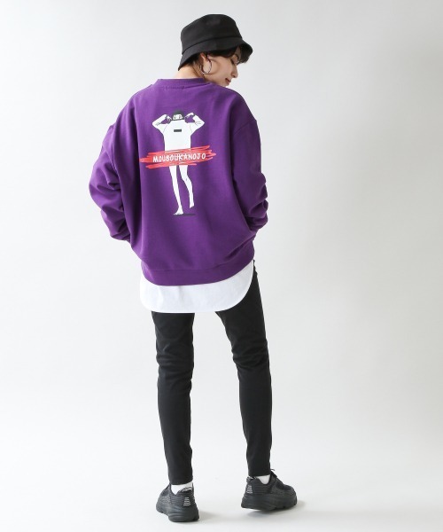 RAGEBLUE（レイジブルー）の「【OYUMI】コラボ裏毛スウェットクルー/930023（スウェット・レディース・オフホワイト/ライトベージュ/ライトブルー/パープル・FREE）」の13枚目の写真